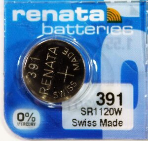 Blister de 1 Pile bouton oxyde argent X391 SR1120W RENATA