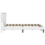 vidaXL Cadre de lit avec bandes LED Blanc 160 x 200 cm Simili cuir