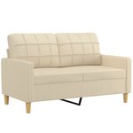 vidaXL Ensemble de canapés 3 Pièces avec coussins crème tissu