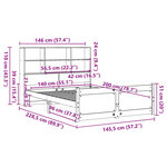vidaXL Lit bibliothèque sans matelas blanc 140x200 cm bois pin massif