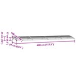 vidaXL Auvent de porte gris 400 x 100 cm Polycarbonate