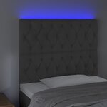 vidaXL Tête de lit à LED Gris foncé 90x7x118/128 cm Velours