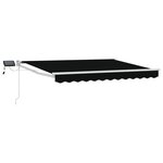 vidaXL Store rétractable manuel avec LEDs Noir et Blanc 3 5 x 2 5 m