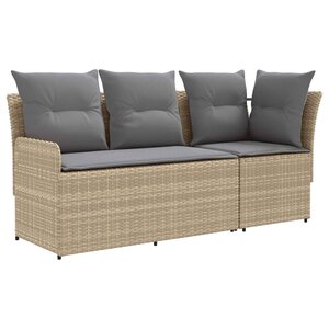 vidaXL 2 pc Sofa de jardin avec accoudoirs et sofa d'angle Rotin PE