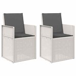vidaXL Chaises de jardin salle à manger 2 pc Blanc et anthracite PP