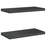 vidaXL Étagères murales 2 Pièces 50x23 5x3 cm noir acier inoxydable