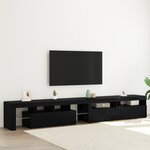 Meubles TV vidaXL 3 Pièces avec lumières LED Chêne noir Bois d'ingénierie