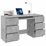 vidaXL Bureau Gris béton 140x50x77 cm Bois d'ingénierie