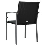 vidaXL Chaises de jardin avec coussins lot de 6 noir 56x59x84 cm rotin