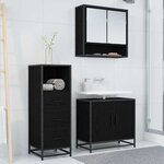 vidaXL Ensemble de mobilier de salle de bain 3 Pièces Chêne noir