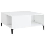 vidaXL Table basse blanc 80x80x36 5 cm bois d'ingénierie