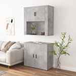 vidaXL Buffet haut Gris béton Bois d'ingénierie