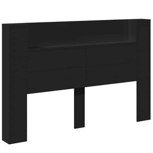 vidaXL Tête de lit Noir 160 x 16 5 x 103 5 cm Bois d'ingénierie