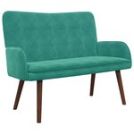 vidaXL Sofa 2 places Turquoise 115 x 61 x 87 cm Velours (V)