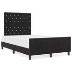 vidaXL Cadre de lit avec tête de lit Noir 120 x 190 cm Velours