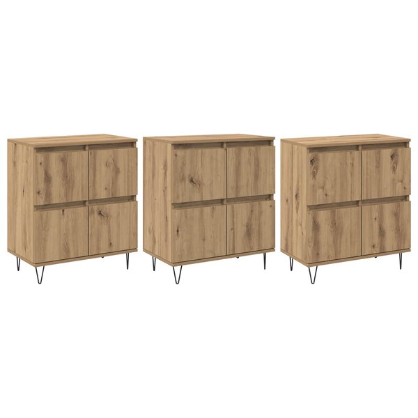 vidaXL Buffets 3 Pièces Chêne artisanal