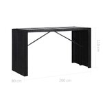 vidaXL Ensemble à manger d'extérieur 9 Pièces Résine tressée Noir