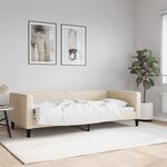 vidaXL Lit de repos sans matelas crème 90x200 cm tissu