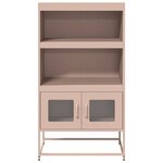 vidaXL Buffet haut rose 68x39x123 cm acier