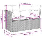 vidaXL Canapé de jardin 2 places et coussins gris clair résine tressée