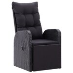 vidaXL Ensemble de 5 Pièces de Salle à Manger de Jardin avec Coussins Noir Poly Rattan