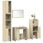 vidaXL Ensemble de meubles de salle de bain 4 Pièces chêne sonoma