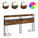 vidaXL Tête de lit de rangement Chêne fumé 180 cm Bois d'ingénierie