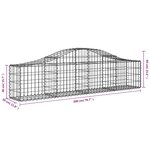 vidaXL Paniers à gabions arqués 15 Pièces 200x30x40/60 cm Fer galvanisé