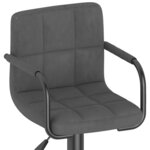 vidaXL Tabourets de bar lot de 2 gris foncé velours