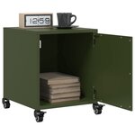vidaXL Table de chevet vert olive 36x39x43 5 cm acier