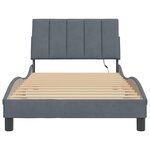 vidaXL Cadre de lit avec LED sans matelas gris foncé 100x200cm velours