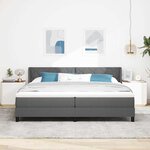 vidaXL Lit boxspring avec matelas avec matelas Gris foncé 200 x 200 cm