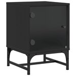 vidaXL Tables de chevet avec portes en verre 2 Pièces noir 35x37x50 cm