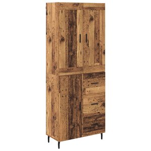vidaXL Haut Armoire 2 Pièces Bois Ancien Bois Aggloméré et Verre