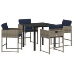 vidaXL Ensemble de salle à manger pour jardin 5 Pièces Gris Poly rotin