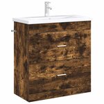 vidaXL Meuble sous lavabo de salle de bain Chêne fumé