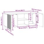 vidaXL Meuble TV 102 x 34 5 x 50 cm Sonoma gris Bois d'ingénierie