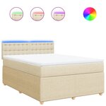 vidaXL Sommier à lattes de lit avec matelas Crème 140x190 cm Tissu