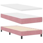 Lit tapissier vidaXL avec matelas et LED Rose 90x200 cm Velours