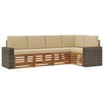 vidaXL Ensemble de canapés d'extérieur 5 pc Naturel et Beige Polyester