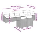 vidaXL Ensemble de Canapés avec coussin 8 Pièces Beige polyrotin