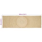 vidaXL Tapis Naturel et Blanc 60 x 300 cm Jute