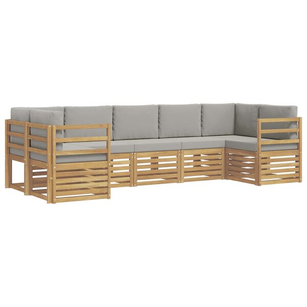 vidaXL Ensemble de canapés d'extérieur 7 pc Blanc et gris clair