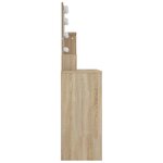 vidaXL Coiffeuse avec LED chêne sonoma 86 5x35x136 cm