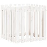 vidaXL Jardinière avec design de clôture blanc 70x70x70 cm pin massif
