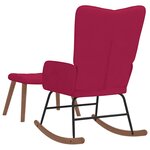 vidaXL Chaise à bascule avec repose-pied Rouge bordeaux Velours