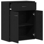 Buffet vidaXL Noir Chêne 60x30x75 cm en bois d'ingénierie