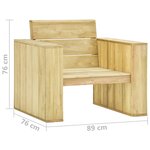 vidaXL Chaises de jardin lot de 2 avec coussins taupe Pin imprégné