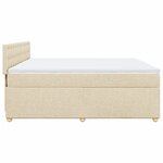 vidaXL Sommier à lattes de lit avec matelas Crème 200x200 cm Tissu