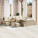 Ensemble de Canapés de Jardin de 13 Pièces avec Coussins Beige